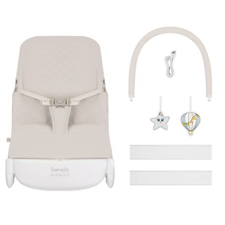 Transat balancelle électrique vinci léger avec 3 modes de balancement et 4 mélodies Beige sand+White cream 5 - vertbaudet enfant 