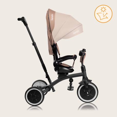 Tricycle poussette tris plus jusqu’à 25 kg avec siège réversible et accessoires Beige sand+Blue denim+Pink rose 6 - vertbaudet enfant 