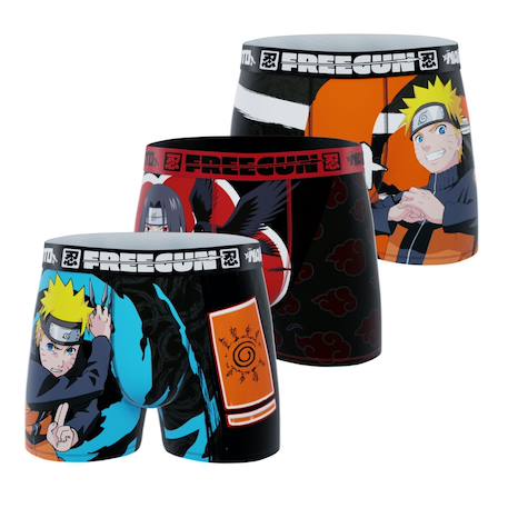Lot de 3 boxers junior naruto shippuden Orange/noir/turquoise/rouge/blanc 1 - vertbaudet enfant 
