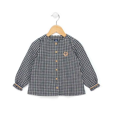 Blouse manches longues 100% coton fille Carreaux 1 - vertbaudet enfant 