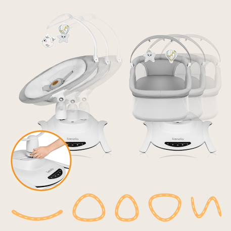 Balancelle et nacelle électrique 360° bella set avec 6 modes, 12 mélodies et télécommande Grey concrete 3 - vertbaudet enfant 