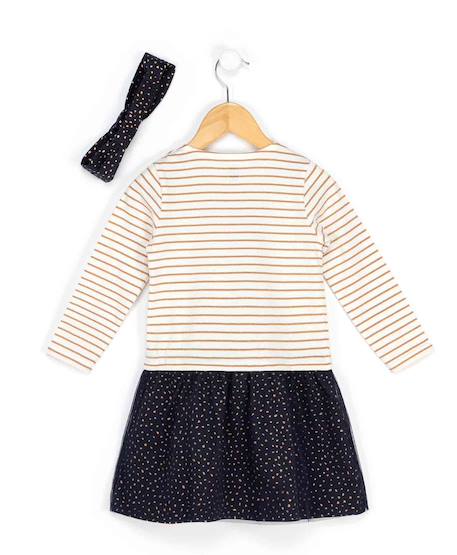 Ensemble robe + bandeau fille Fond blanc optique raye rose 2 - vertbaudet enfant 