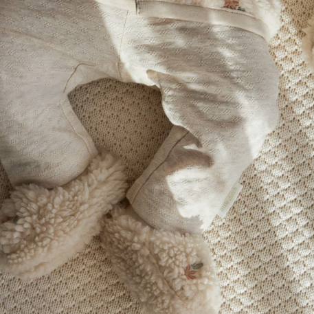 Chaussons chauds pour bébé teddy sand paws (0-3 mois) Beige+Beige 4 - vertbaudet enfant 