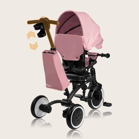 Tricycle poussette tris plus jusqu’à 25 kg avec siège réversible et accessoires Beige sand+Blue denim+Pink rose 16 - vertbaudet enfant 