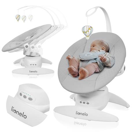 Balancelle transat électrique iris 360° avec 3 mouvements, 5 vitesses et 12 mélodies Beige sand+Grey concrete 7 - vertbaudet enfant 