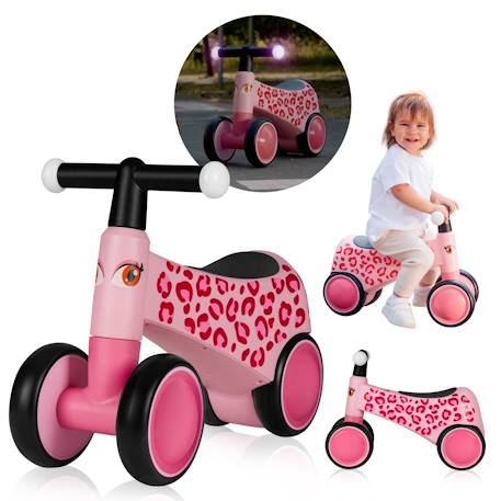Draisienne sammy à 4 roues avec siège ergonomique Pink rose+White+Yellow honey 1 - vertbaudet enfant 