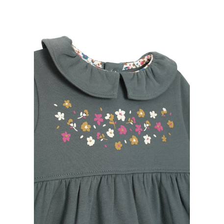 Ensemble robe + bas 100% coton bébé fille Bleu canard 5 - vertbaudet enfant 