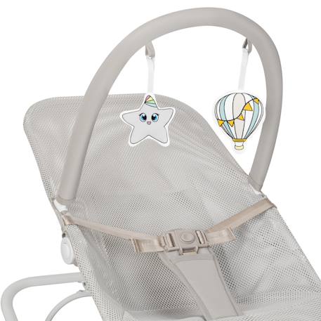 Transat balancelle électrique vinci léger avec 3 modes de balancement et 4 mélodies Beige sand+White cream 9 - vertbaudet enfant 