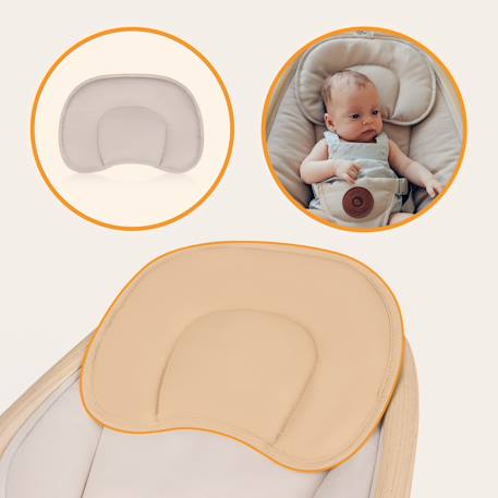 Balancelle transat électrique olivia pivotante à 180° avec 5 mouvements, mélodies et télécommande Beige natural 6 - vertbaudet enfant 