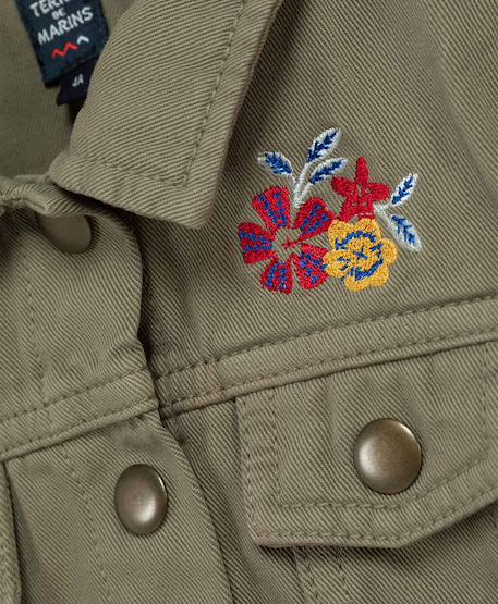 Veste 100% coton fille Kaki clair 3 - vertbaudet enfant 