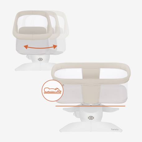 Balancelle et nacelle électrique vivi set avec 3 modes, 12 mélodies et télécommande Beige sand 2 - vertbaudet enfant 