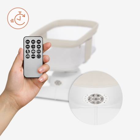 Balancelle et nacelle électrique vivi set avec 3 modes, 12 mélodies et télécommande Beige sand 6 - vertbaudet enfant 