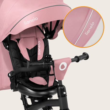 Tricycle poussette tris plus jusqu’à 25 kg avec siège réversible et accessoires Beige sand+Blue denim+Pink rose 17 - vertbaudet enfant 