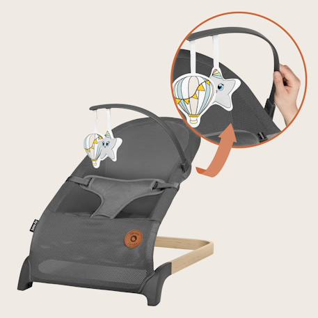 Transat bébé june air léger et respirant avec pliage à plat Grey graphite 4 - vertbaudet enfant 