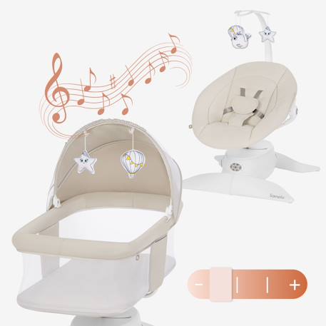 Balancelle et nacelle électrique vivi set avec 3 modes, 12 mélodies et télécommande Beige sand 3 - vertbaudet enfant 
