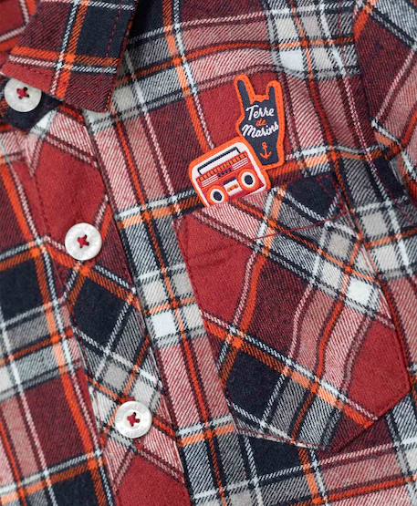 Chemise manches longues 100% coton garçon Carreaux grenat 3 - vertbaudet enfant 