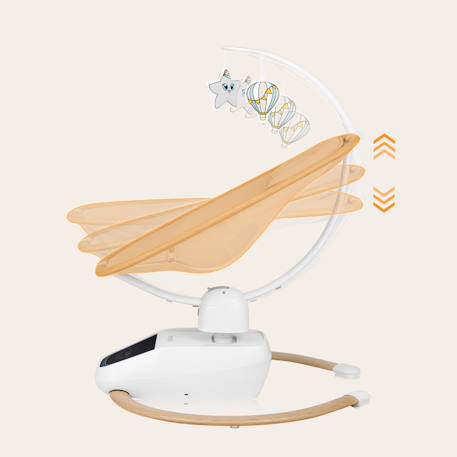 Balancelle transat électrique olivia pivotante à 180° avec 5 mouvements, mélodies et télécommande Beige natural 4 - vertbaudet enfant 
