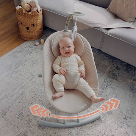 Transat balancelle électrique rio avec 3 vitesses de balancement et télécommande Beige latte 2 - vertbaudet enfant 