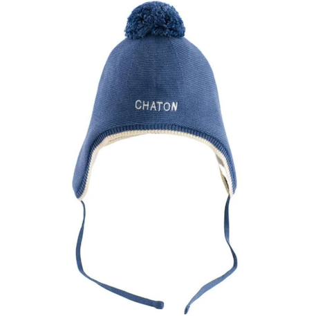 Bonnet bébé chaton (3-9 mois) Bleu 1 - vertbaudet enfant 
