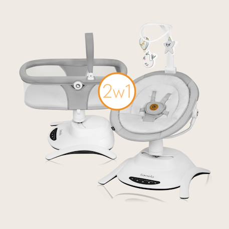 Balancelle et nacelle électrique 360° bella set avec 6 modes, 12 mélodies et télécommande Grey concrete 2 - vertbaudet enfant 