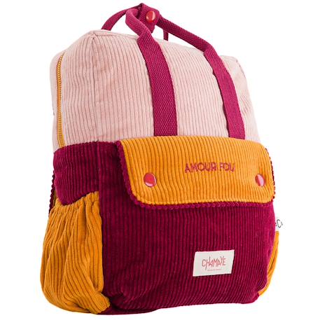 Sac à dos enfant en velours amour fou Bleu marine+Rose 10 - vertbaudet enfant 
