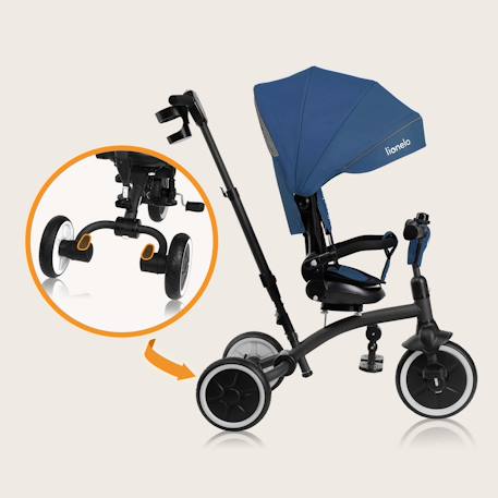 Tricycle poussette tris plus jusqu’à 25 kg avec siège réversible et accessoires Beige sand+Blue denim+Pink rose 8 - vertbaudet enfant 