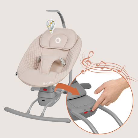 Transat balancelle électrique rio avec 3 vitesses de balancement et télécommande Beige latte 5 - vertbaudet enfant 