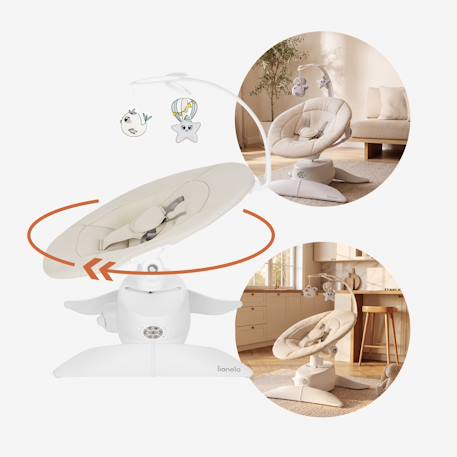 Balancelle et nacelle électrique vivi set avec 3 modes, 12 mélodies et télécommande Beige sand 4 - vertbaudet enfant 