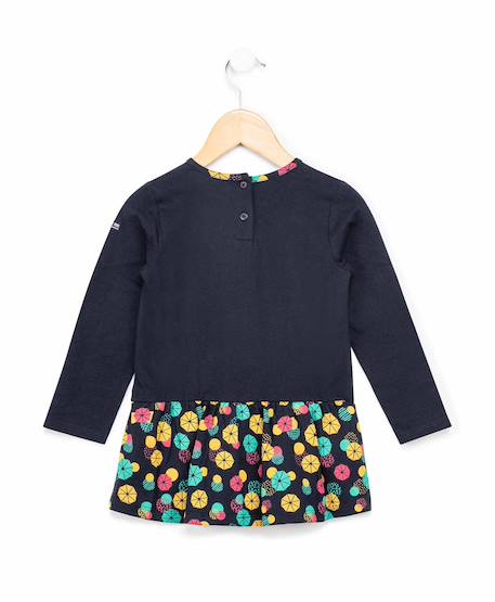 Tunique manches longues 100% coton fille Indigo 2 - vertbaudet enfant 