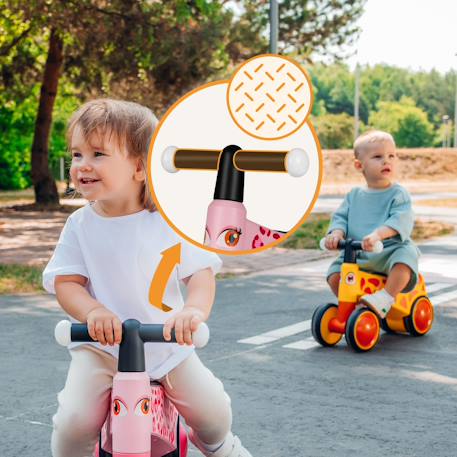Draisienne sammy à 4 roues avec siège ergonomique Pink rose+White+Yellow honey 2 - vertbaudet enfant 