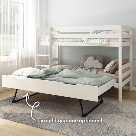 Lit superposé en pin massif  isidore Blanc+Bois 4 - vertbaudet enfant 