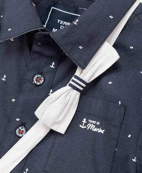 Chemise manches longues 100% coton garçon Imprime bleu 3 - vertbaudet enfant 