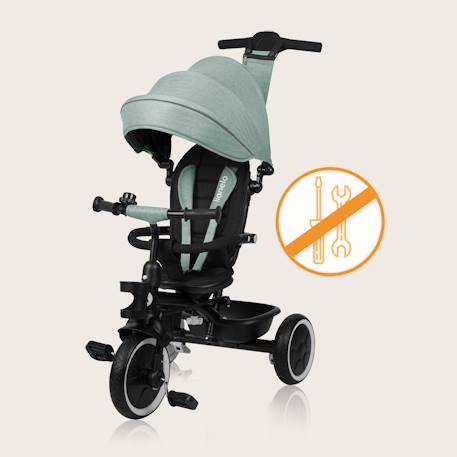 Tricycle évolutif 2en1 berry dès 9 mois avec sonnette et porte-gobelet Green forest+Grey stone+Pink rose 5 - vertbaudet enfant 