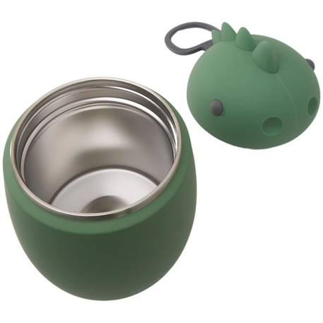 Boîte repas isotherme bestie foodie dinosaure (600 ml) Vert, noir 4 - vertbaudet enfant 