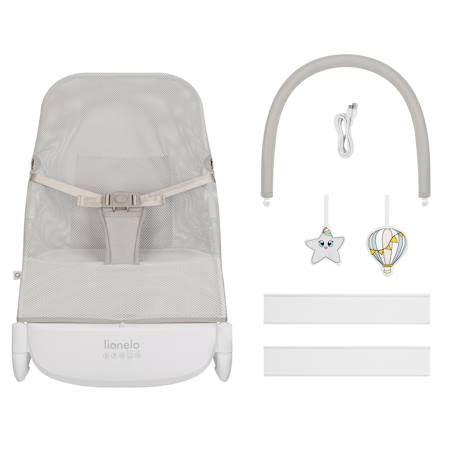 Transat balancelle électrique vinci léger avec 3 modes de balancement et 4 mélodies Beige sand+White cream 11 - vertbaudet enfant 