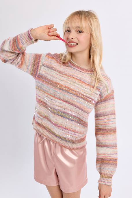 Pull en maille tie-dye Rose 4 - vertbaudet enfant 