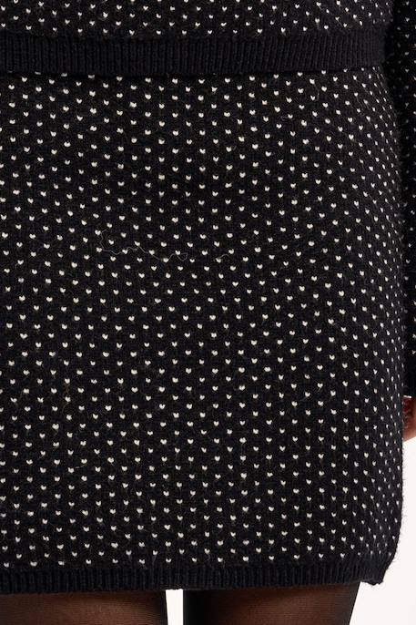 Pull en maille col rond, motif cœurs Noir 5 - vertbaudet enfant 