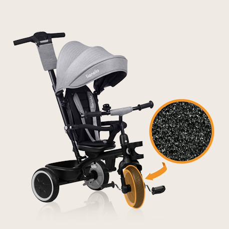 Tricycle évolutif 2en1 berry dès 9 mois avec sonnette et porte-gobelet Green forest+Grey stone+Pink rose 8 - vertbaudet enfant 