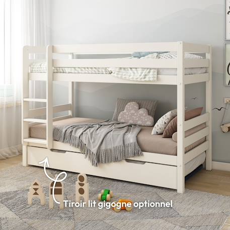 Lit superposé en pin massif  isidore Blanc+Bois 3 - vertbaudet enfant 