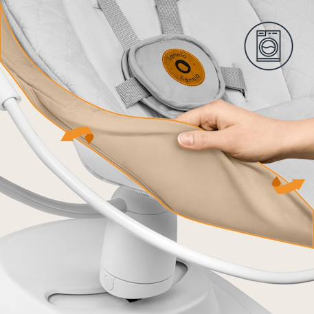 Balancelle électrique 360° bella avec 6 modes, 12 mélodies et télécommande Grey concrete 5 - vertbaudet enfant 
