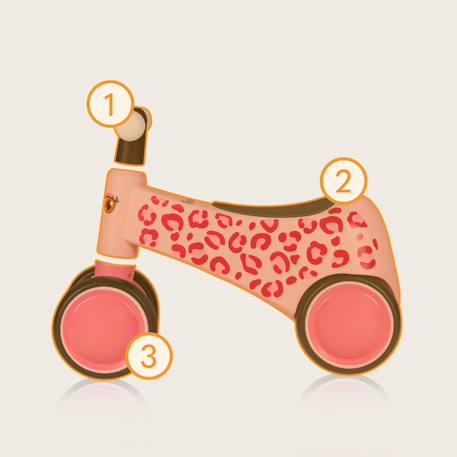 Draisienne sammy à 4 roues avec siège ergonomique Pink rose+White+Yellow honey 5 - vertbaudet enfant 