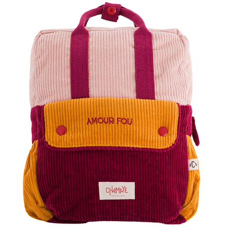 Sac à dos enfant en velours amour fou Bleu marine+Rose 7 - vertbaudet enfant 