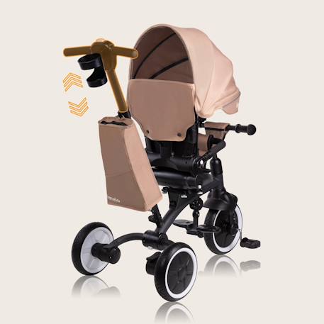 Tricycle poussette tris plus jusqu’à 25 kg avec siège réversible et accessoires Beige sand+Blue denim+Pink rose 4 - vertbaudet enfant 