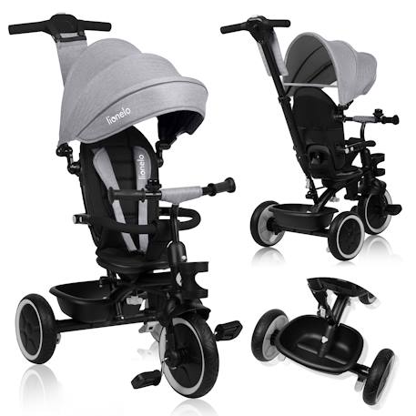 Tricycle évolutif 2en1 berry dès 9 mois avec sonnette et porte-gobelet Green forest+Grey stone+Pink rose 7 - vertbaudet enfant 