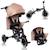 Tricycle poussette tris plus jusqu’à 25 kg avec siège réversible et accessoires Beige sand+Blue denim+Pink rose 1 - vertbaudet enfant 