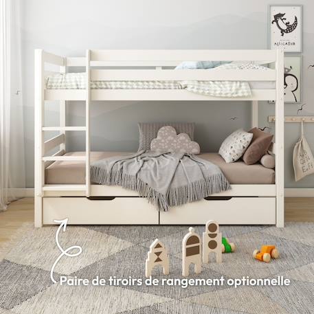Lit superposé en pin massif  isidore Blanc+Bois 2 - vertbaudet enfant 