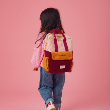 Sac à dos enfant en velours amour fou Bleu marine+Rose 12 - vertbaudet enfant 