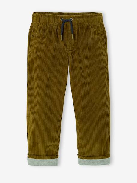 Pantalon large garçon cappuccino+lichen 15 - vertbaudet enfant 