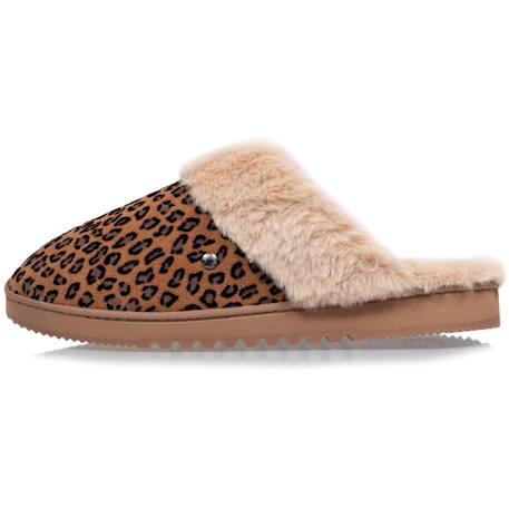 Chaussons mules ultra confortables, bordure en fausse fourrure Léopard 4 - vertbaudet enfant 