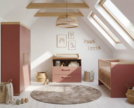 Ensemble chambre bébé 'jimmy' – chambre complète 3 pièces Blanc+Mauve+Sauge 9 - vertbaudet enfant 